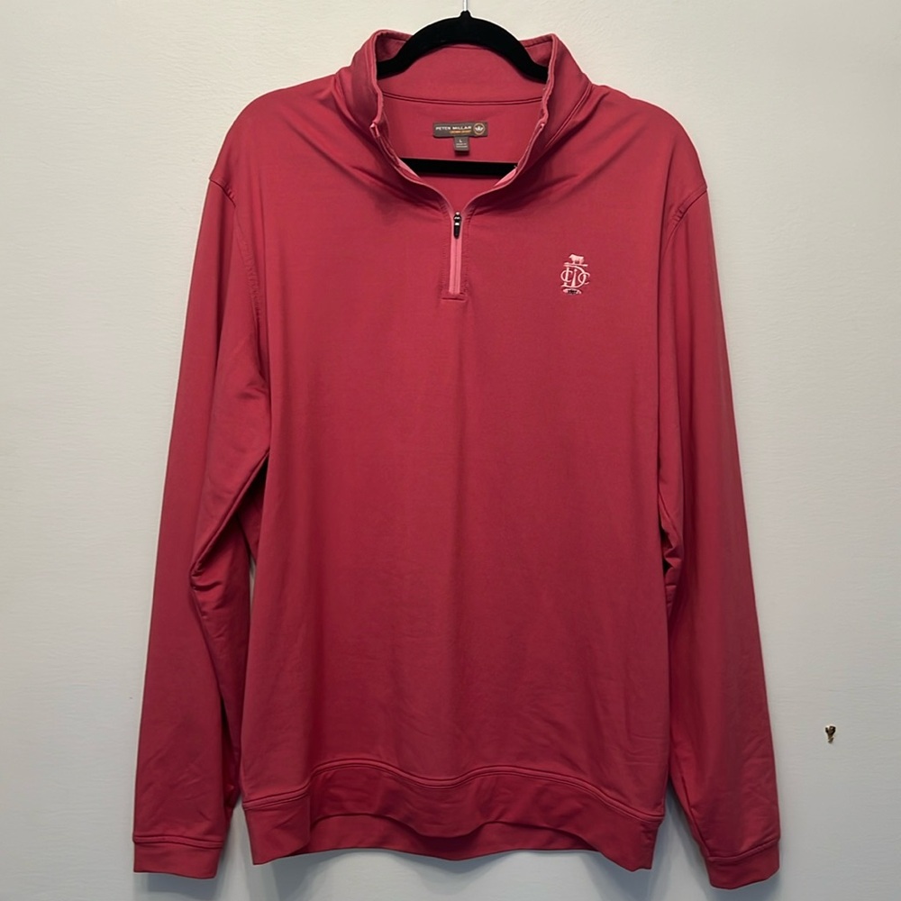 Peter Millar zip up with country club of Darien Logo EUC